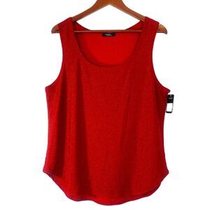 Modern Movement Tank Top Women XL Red Sparkle Stretch Cocktail Party Fairy NWT